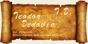 Teodor Dedović vizit kartica